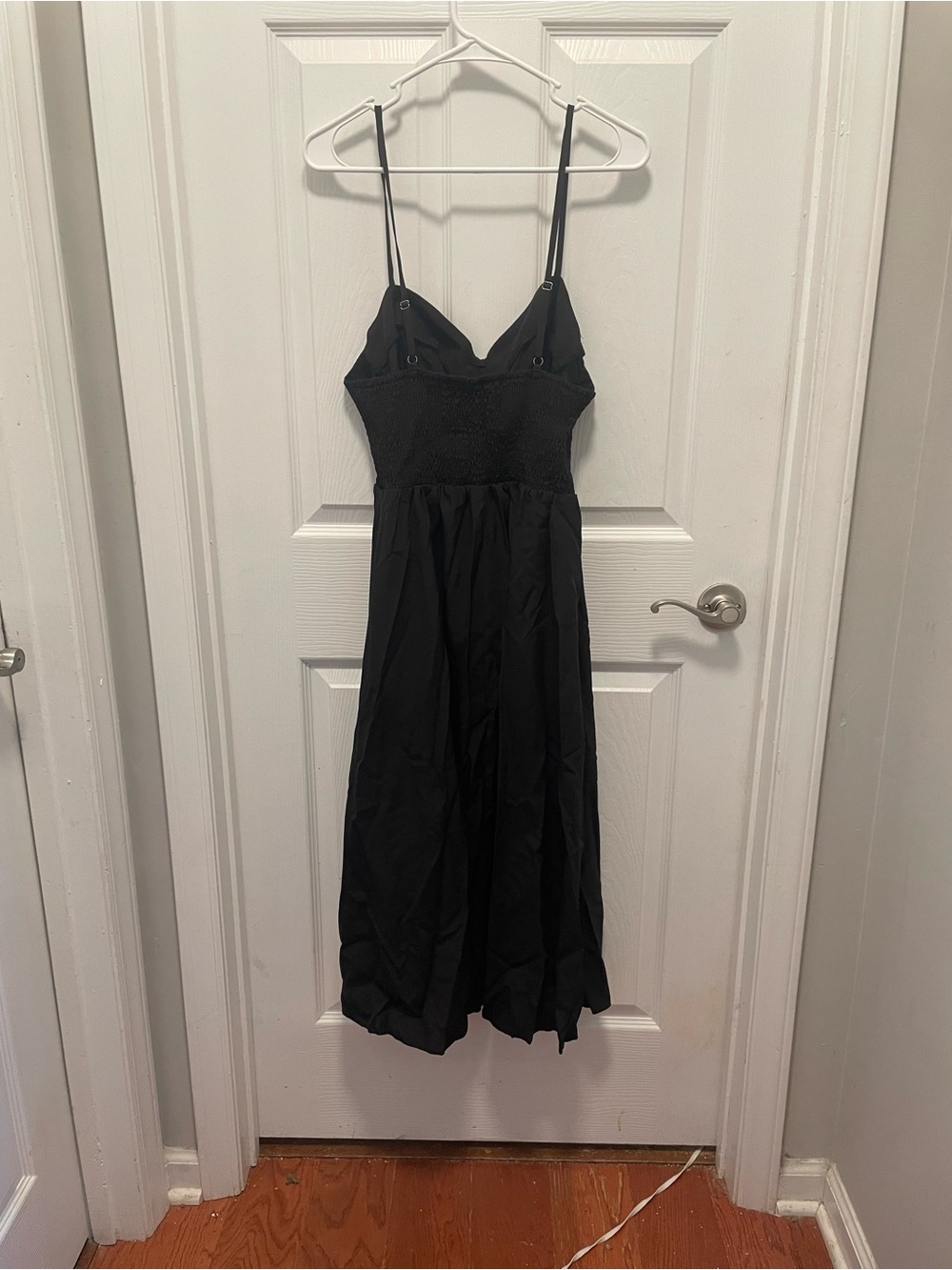 SHEIN Black Smocked Waist Maxi Dress with Spaghetti Straps